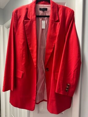 NWT Talbots Red Women's Single-Button Blazer